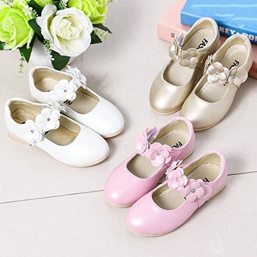 Girls Ballerina Flats Mary Jane Front Flower Dress Shoes for Wedding, Party, Walking,Toddler/Little Girls Ballet Shoes4