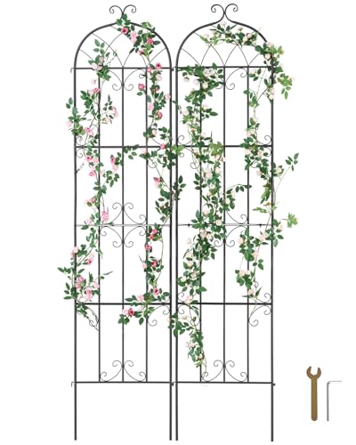 VEVOR Garden Trellis for Climbing Plants, 87 x 20 in, 2 Packs Rustproof Metal Garden...