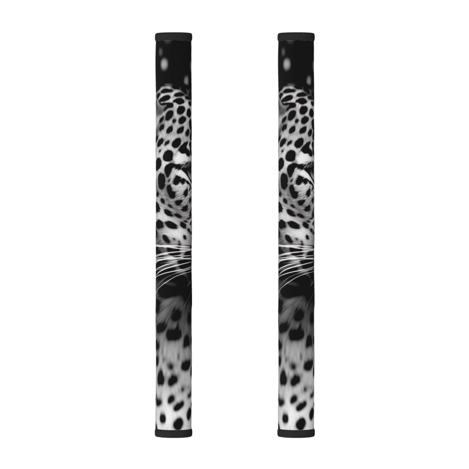 VGFJHNDF Refrigerator Door Handle Covers 2-Pack, Black and White Leopard Printed Protect and Decorate for Fridge Ovens Dishwashers