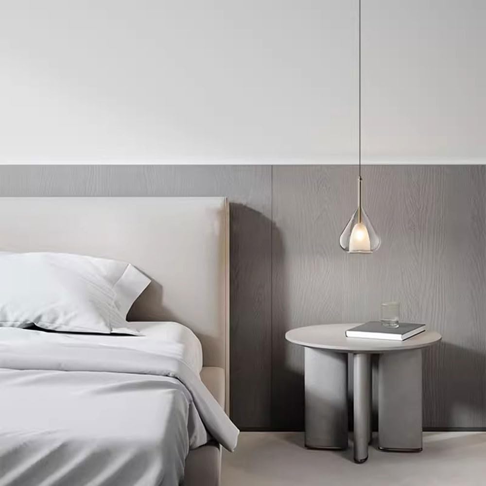 Lampadari in Stile Nordico, Paralume per Lampada a Sospensione a Forma di Goccia d'Acqua dalla personalità Creativa, Lampada a Sospensione a Testa Singola E27 Scream, Lampada da soffitto a Filo,