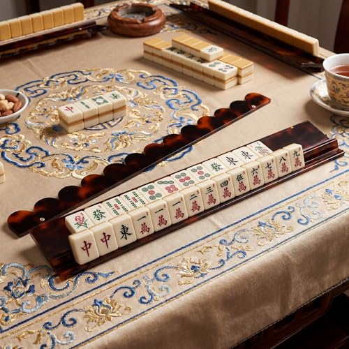 Set de 4 estantes para Mahjong con empujador magnético miniatura 5