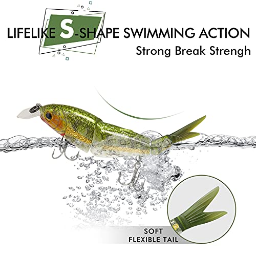 Image of TRUSCEND Swimmax Easy Catch Fishing Lures with BKK Hooks, Wiggling, Vibrating, Rattling and Gurgling for More Bite, Heavy-Duty Dyneema Fiber Jointed Swimbaits for Bass, Trout, Walleye, Crappie, Pike