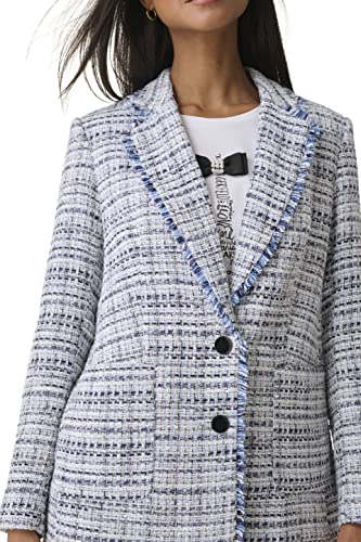 Karl Lagerfeld Paris Women's Tweed Long Sleeve Everyday Fashion Sport Jacket, Denim Multi, 6 #TOP4