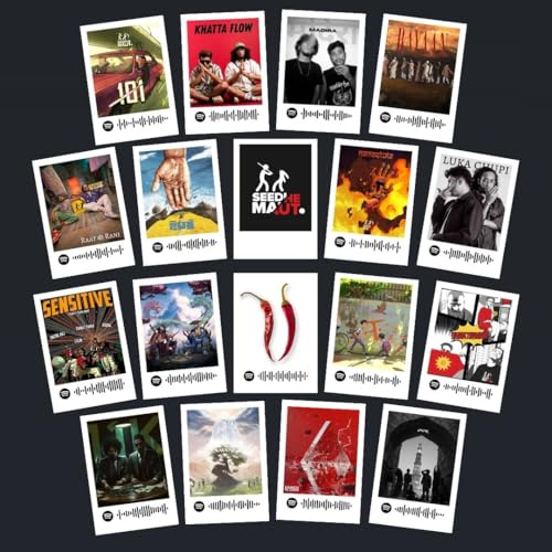 Image of Seedhe Maut Mini Posters Kit (Set of 18) | Desi Hip Hop Size (8 x 6 cm) Posters for Phone Accessories, Bedroom, Office, Living room, Dorm room | DHH Lunch Break, Shakti, Kshama Seedhe Maut (C 048)