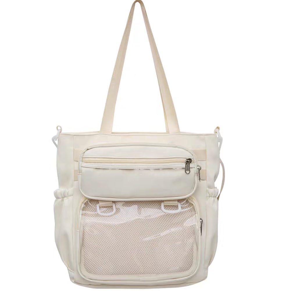 Hrippy Transparent Japanese Ita Bag, Large Capacity Shoulder Crossbody Bag for Anime Cosplay Pin Display and Daily Carry