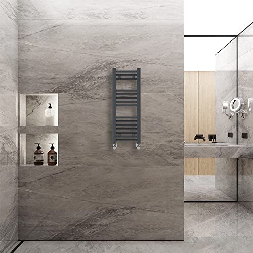 Warmehaus Toallero recto con calefacción, escalera, color gris antracita, 800 x 300 mm, radiadores de calefacción central para baño y cocina