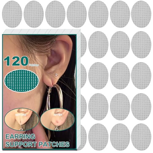 Ear Lobe Support Patches for Earrings Earring Backs for Droopy Ears 120P