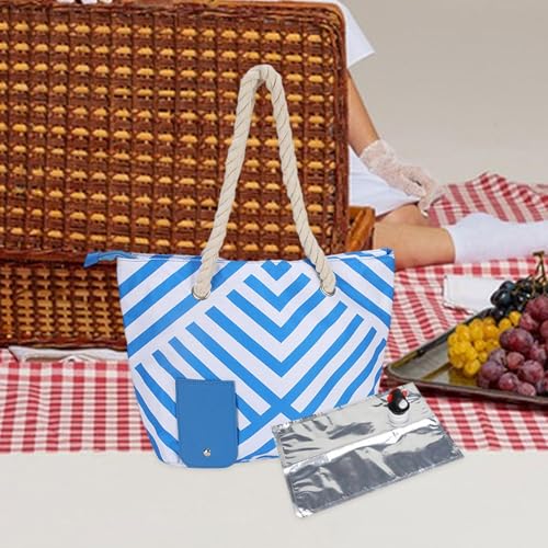 Insulated Drink Purse Tote Bag Thermal Beverage Carrier with Detachable Liner for Beach Wedding Travel Outdoor Blue2