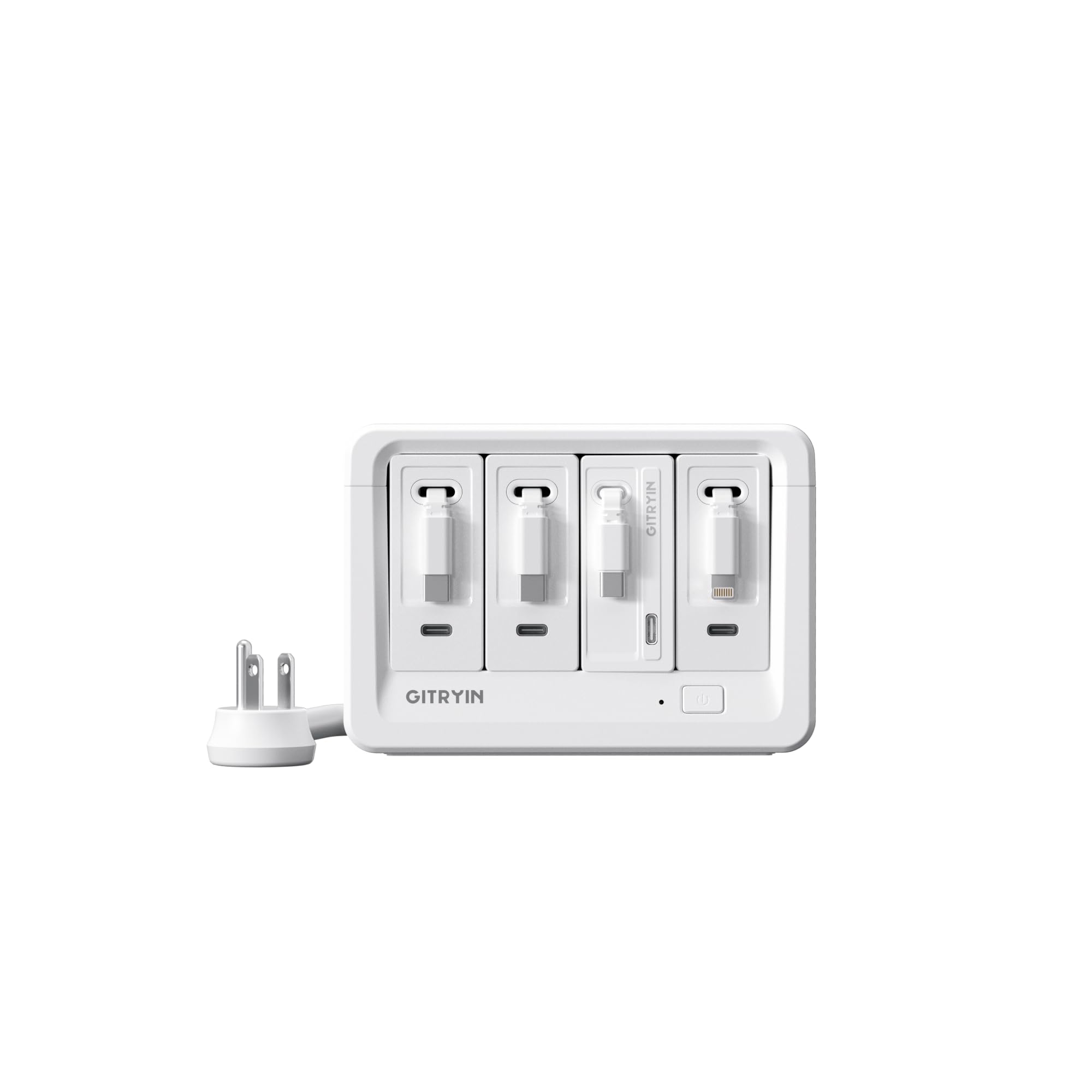 Gitryin 1 Lightning 1 65W Type-C Retractable Wall Charger 2 40W Type-C Retractable Wall Chargers and 8-in-1 Desktop
