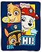 Paw Patrol Paw Some Team with Chase, Marshall, Rubble and Rocky Fleece Throw Blanket 40 x 60