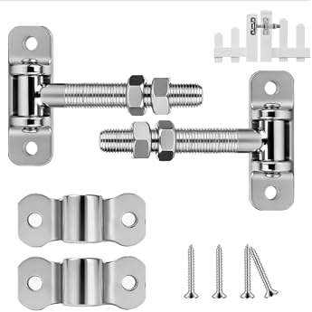 M16 Heavy Duty Door Hinge Set of 2 Stainless Steel Adjustable with Mounting Aid and Mounting Holes for Yard Gate Garden Gate Fence Gate and Sturdy Wooden Fences