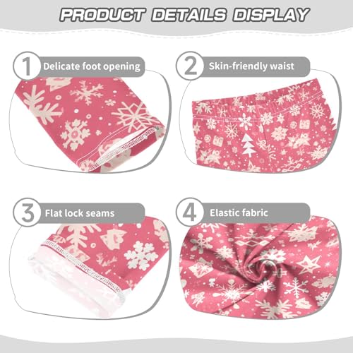 KLL Merry Christmas Snowflake Red Hoho Toddler Girls Basic Leggings Fashion High Waisted Activewear Sports3