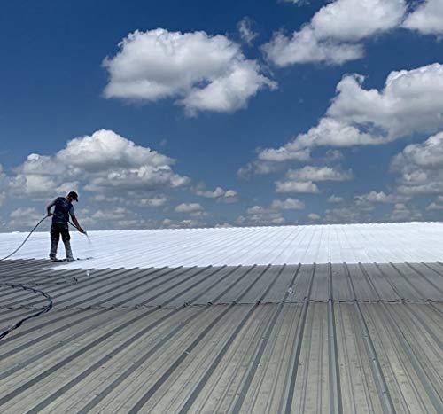 Image of Ames Maximum Stretch - Waterproof Sealant Membrane - Perfect For Roofing, Repairs, Concrete, EPDM & Wood - Liquid Rubber Sealer - Up To 650% Elastic - Made in USA, White, 4.6 Gallon (Pack of 1)