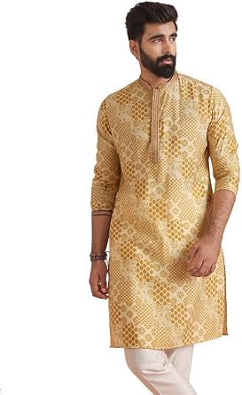 KISAH Men's Kurta - Traditional Indian Ethnic Wear for Men - Ideal for Weddings, Festivals & Celebrations