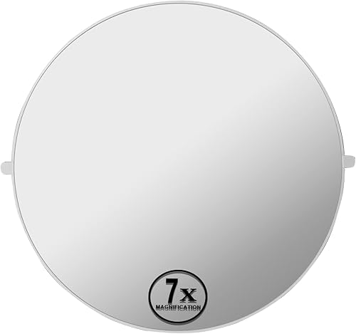 LANSI La placa de espejo de aumento 7X de 6.6 pulgadas se utiliza para reemplazar el espejo de maquillaje montado en la pared de 8 pulgadas y el