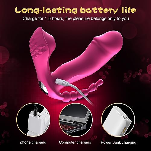 YcsLust 3 in 1 Double Motoren G-Punkt 10 Vibratoren Tragbare Butterfly Vibrierende Vibratoren für Sie G-Punkt Stimulation Leise und Stark Klitoris Sexspielzeug FüR Sie Frauen Und Paare (Lila) – Bild 8