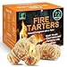 Realcook Natural Fire Starter for Campfires: All Weather Firestarters - Odorless Charcoal Starters for Grill | Fire Pit | Indoor Fireplaces | BBQ | Wood Stove | Smoker - 72 Counts