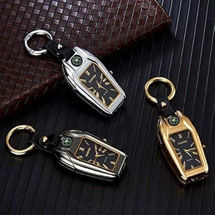 Ostin New Watch Lighter Keychain Lighter Small Flashlight Lighter Multi-Function USB Charging Windproof Cigarette Electronic lighters with Compass