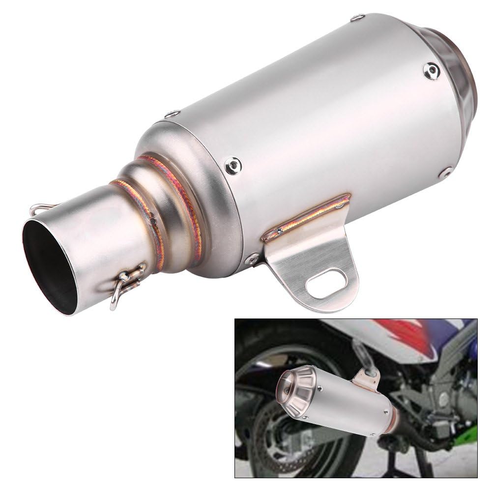 Motorrad Auspuffrohr Universal Schalldämpfer Edelstahl Auspuff Endrohr Spitze für die meisten Motorräder mit 51 mm Durchmesser(Titan)