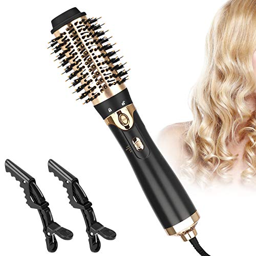 OTU Hair Dryer Brush, Hot Air Brush, Blow Dryer Brush, Ionic Hot Air Brush Drying, One Step Hair Dryer 4 in 1, Professional Dryer Volumizer for Styling, Straightening, Curling, Fast Drying - Gold