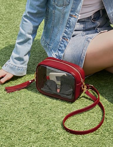 Image of Yarnic Clear Bag Stadium Approved, PVC Transparent Crossbody Purse Small Clear Crossbody Bag with Adjustable Shoulder Strap