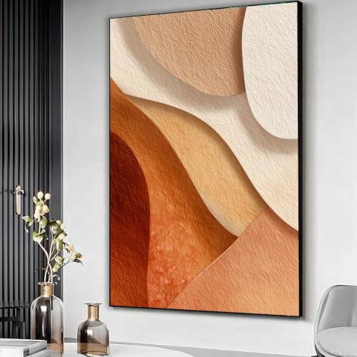 Formes superposées sur toile haut de gamme de 60x80 cm pour intérieur moderne et épuré