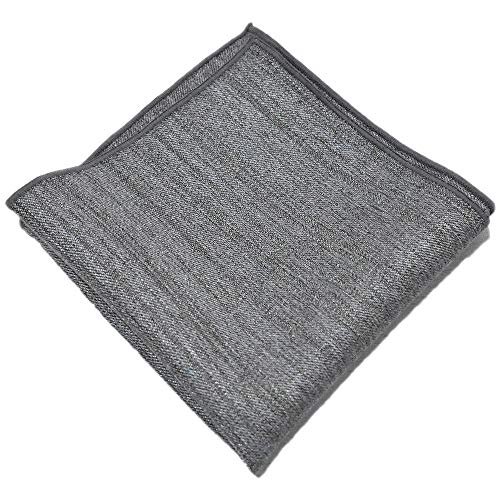 Flairs New York Gentleman's Essentials Weekend Casual Pocket Square Handkerchief (Charcoal Grey/Grey)