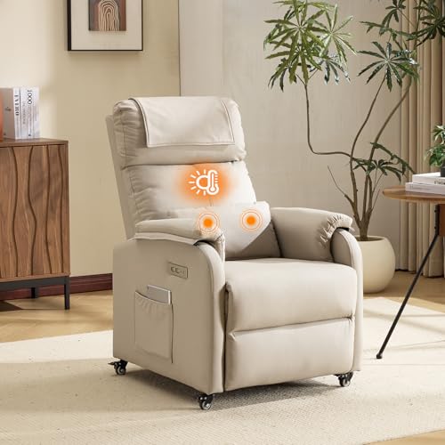Bonnlo Relaxsessel, Fernsehsessel, Elektrisch Massagesessel mit Liegefunktion, TV Sessel, 2-Punkt-Massage & Wärmefunktion, USB-C & USB-A Anschlüsse, 1 Seitentasche, Kratzfestes Leder, Beige Bonnlo Relaxsessel, Fernsehsessel, Elektrisch Massagesessel mit Liegefunktion, TV Sessel, 2-Punkt-Massage & Wärmefunktion, USB-C & USB-A Anschlüsse, 1 Seitentasche, Kratzfestes Leder, Beige