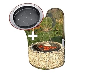 Bellissa Feuer- und Grillstelle Gabione mit Grillgalgen Ø 92cm