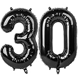 Number 30 Balloon 40 Inch Black Balloons for Birthday Party Celebrations Graduations Photo Shoot