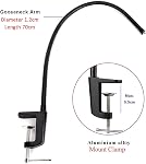 Adjustable 26" Gooseneck Desktop Webcam Stand Holder Flexible Jaw Camera Desk Clamp Mount for Logitech Webcam C925e, C922x, C922, C930e, C930, C920, C615 and More (1/4" Threaded)