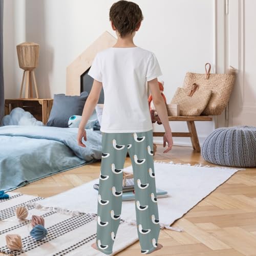 Boy's Pants Happy Seagull Arctic Animal Jogger Pants Elastic Waist Long Bottoms Trousers with Pockets 6-14 Years3