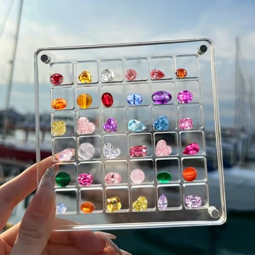 TaoQ C Acryl Magnetische Muschel Display Box, 36 Gitter Muscheln Aufbewahrungsbox Muschel Display Box Transparente Seashell Lagerung für Muschel Bead, Nagel, Schmuck