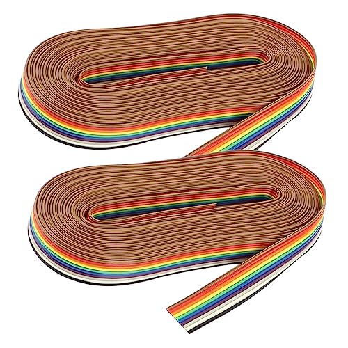 MOLUCKFU 2 Rolls 10 10 Ribbon Cable 10pin Wire Electrical Cable Computer Cable Ribbon Cable Connectors SAE Cable Flexible Ribbon Cable Flat Cable Wire Speakers Wire with Banana Plug Y Cable