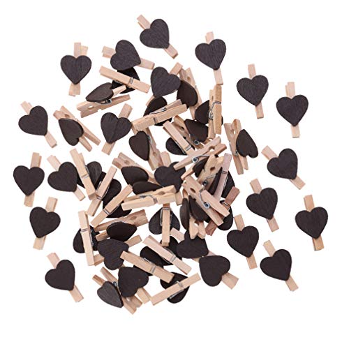 NUOBESTY 100 peças de miniclipes de madeira para fotos de madeira, prendedores de papel fotográfico,