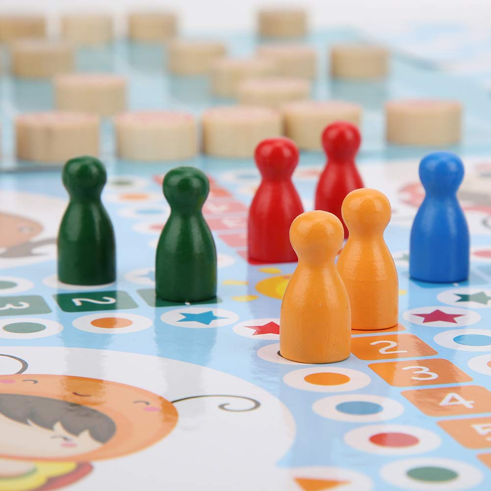 5 in 1 bambini multifunzionali in legno che volano a scacchi, giocattoli per la prima educazione dei bambini