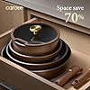 CAROTE 21pcs Pots and Pans Set, Nonstick Cookware Set Detachable Handle, Induction Kitchen Cookware Sets Non Stick with Removable Handle, RV Cookware Set, Oven Safe, Brown #4