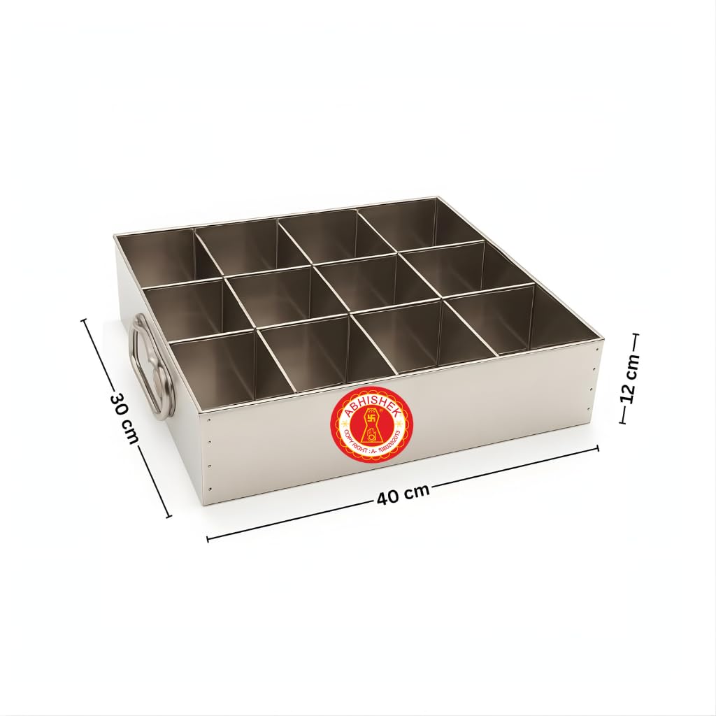 Stainless Steel Masala Dabba - 12 Compartments -3