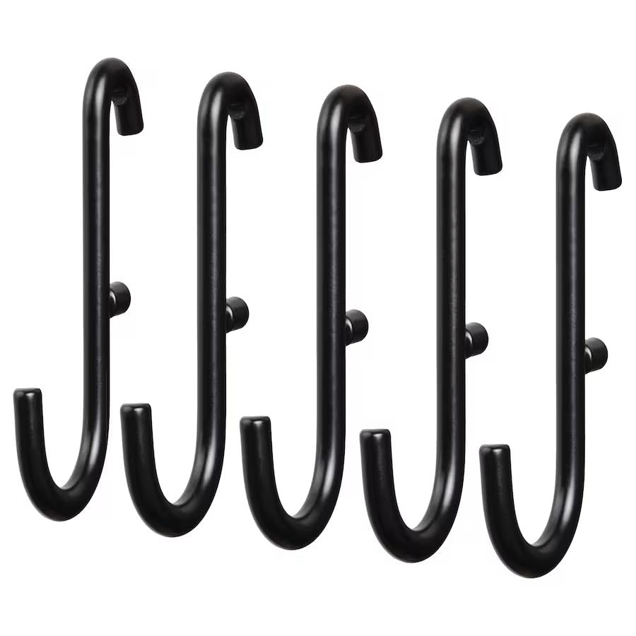 SKADIS 605.699.37 - Gancho para tablero perforado, 5 unidades, color negro