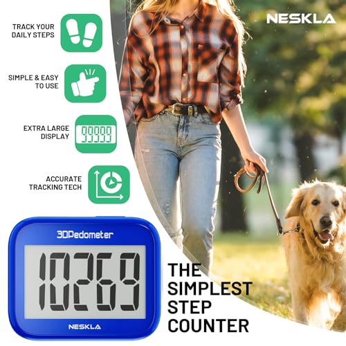 Image of 3D Pedometer for Walking, Simple Step Counter with Large Digital Display, Step Tracker with Removable Clip Lanyard, Accurately Track Steps for Men Women Kids Adults Seniors