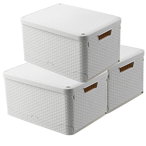 収納ボックス 折りたたみ 収納ケース 大容量 折畳 蓋付き プラスチック整理ボックス L スタッキングボックス 雑貨 ベッド下 小物 おもちゃ 書類 雑誌 衣類収納 整理 衣装ケース ストレージボックス 組立簡単 防塵 防カビ 防湿 引っ越し 車載用 折りたたみコンテナー 収納便利 多機能 おしゃれ 人気 3セット