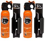 Udap Safety Orange Bear Spray Deterrent with Griz Guard Holster 2 Pack