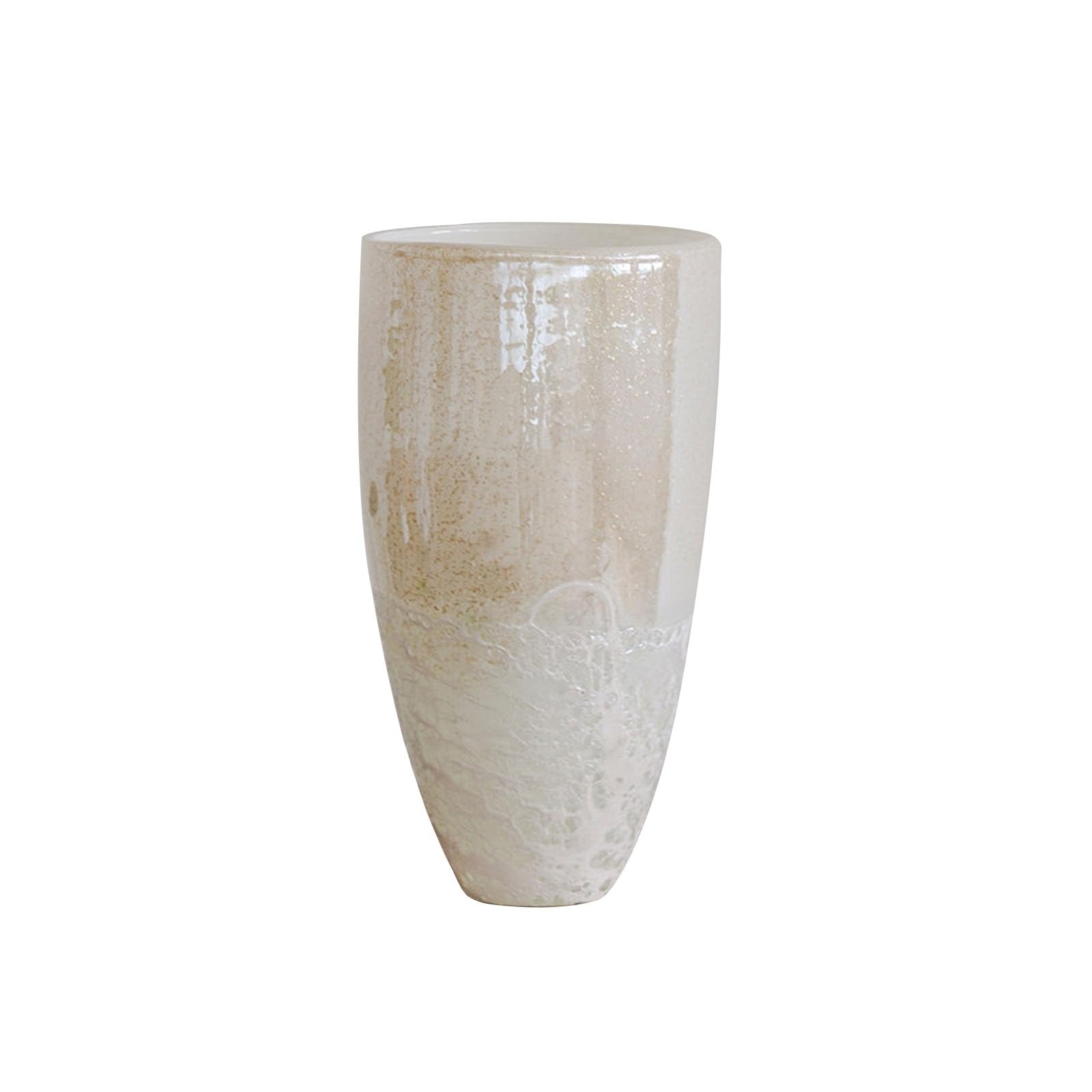 Craft Vase, Elegant Wide-mouthed Glass Vase, Home Decor for Hydroponic Flowers and Greenery, Silvery White, 24.5cm/30cm High(Size:17 * 17 * 30CM,Color:Silvery white A1)