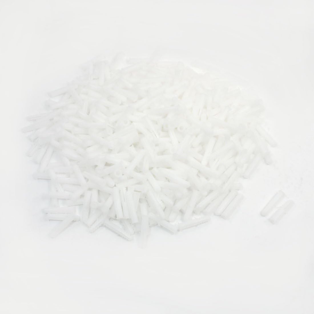 White Plastic Nuts 8mm 0.31" Diameter Wall Expansion Bolt Panel Nuts 500 Pcs