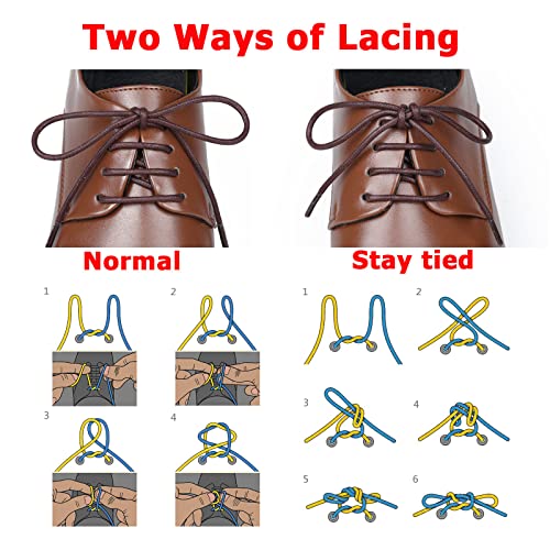 Image of Handshop 3 Pairs Dress Shoe Laces | 3 /32 inch Thin Round Waxed Shoelaces | Polished waxed sheen, tightly woven cotton, secure tie, for oxfords, derbies and chukka boots, 23 inch-63 inch sizes and 15 colors