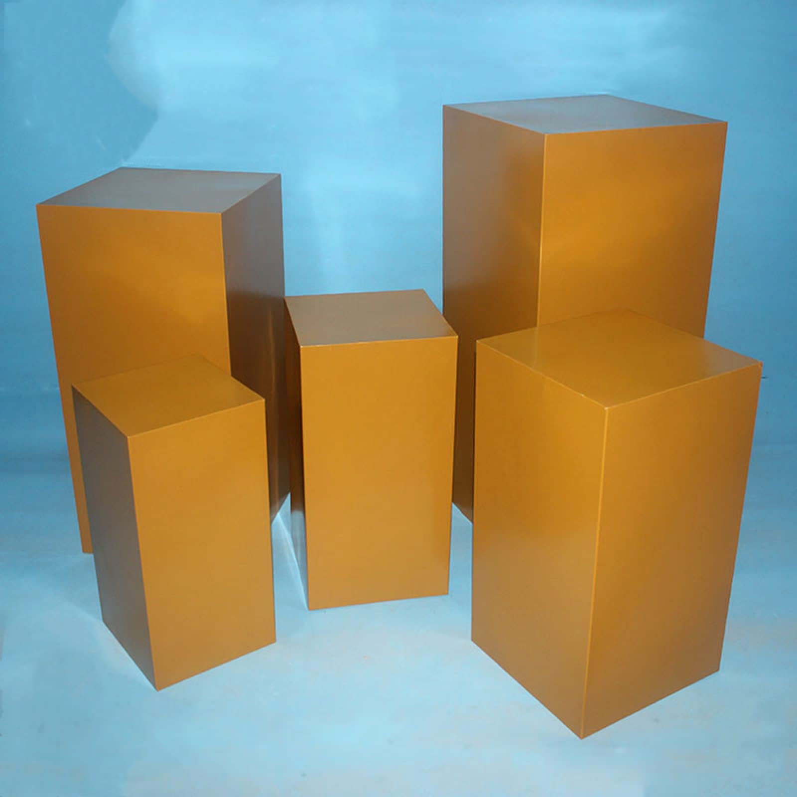 Soportes de Pedestal cilíndricos de 5 uds para Fiestas, baratijas de cumpleaños para Bodas, Velas de Flores, Decoraciones para Fiestas de Mesa de postres(Gold,Square Tube 5Pcs)