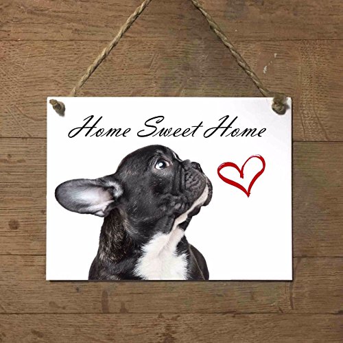 BULLDOG FRANCESE mod 2 Home Sweet home Targa piastrella cartello ceramic tile dog