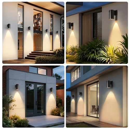 Image of QQCherry LED Modern Outdoor Wall Light, Motion Sensor Outdoor Lights, Aluminum Outdoor Porch Sconce for House, Patio, Garage, Doorway & Entryway - Stylish Waterproof Exterior Lighting for Outside