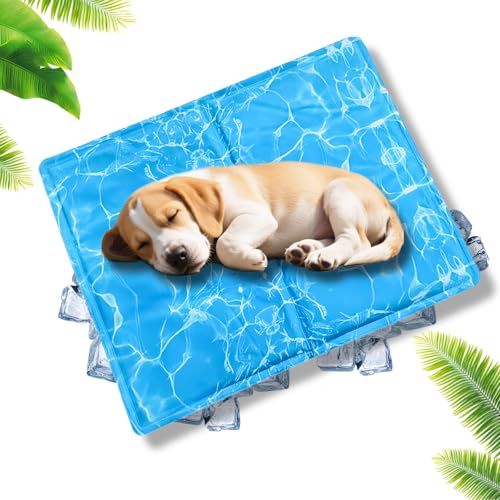 Yanghad Alfombra Refrescante Perros y Gatos 65 x 50 cm, Gel no Tóxico para Mascotas Pequeñas, Manta Auto Refregerante Perro Impermeable, Alfombrilla Refrescante para Perros y Gatos