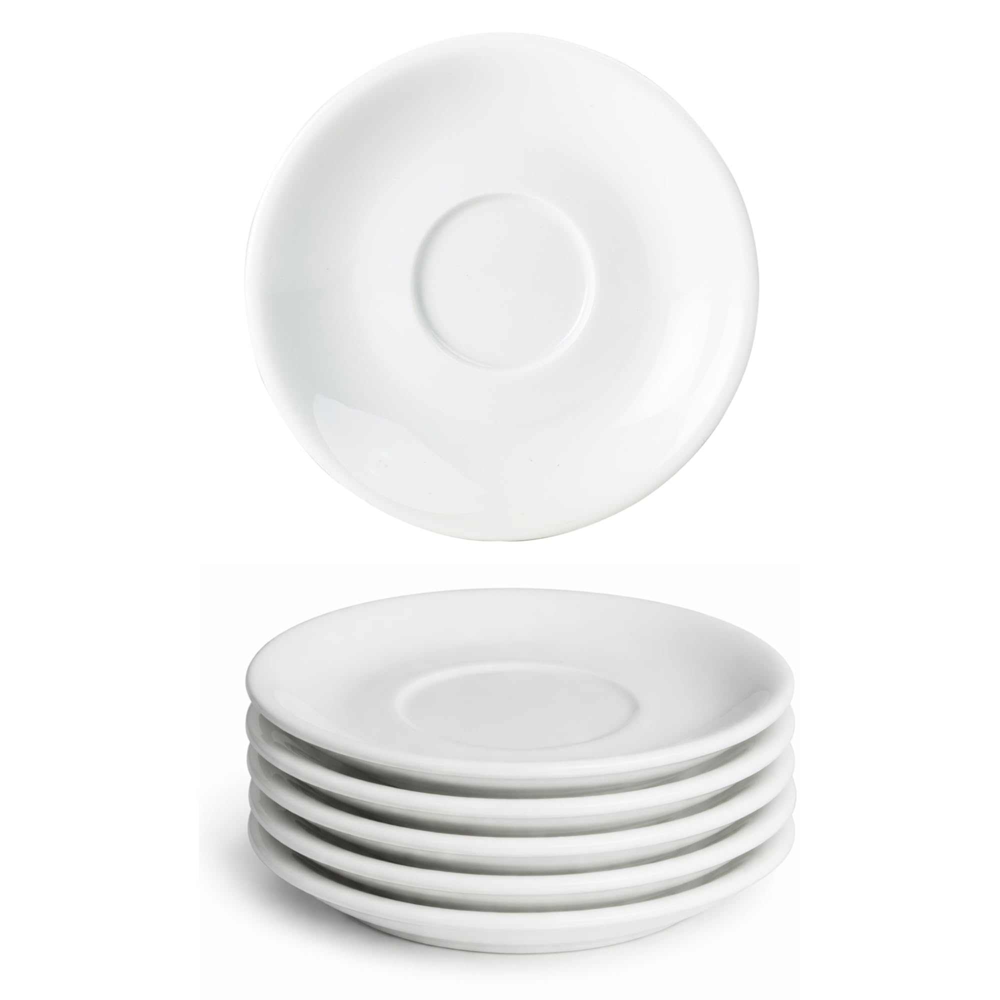 Genware Royal Lot de 6 soucoupes en porcelaine Blanc 16 cm